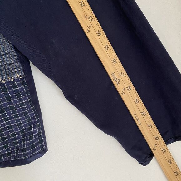 Life Style Patchwork Linen Jacket 1X Navy Floral Embroidered Cottage Boho Granny - Picture 9 of 10